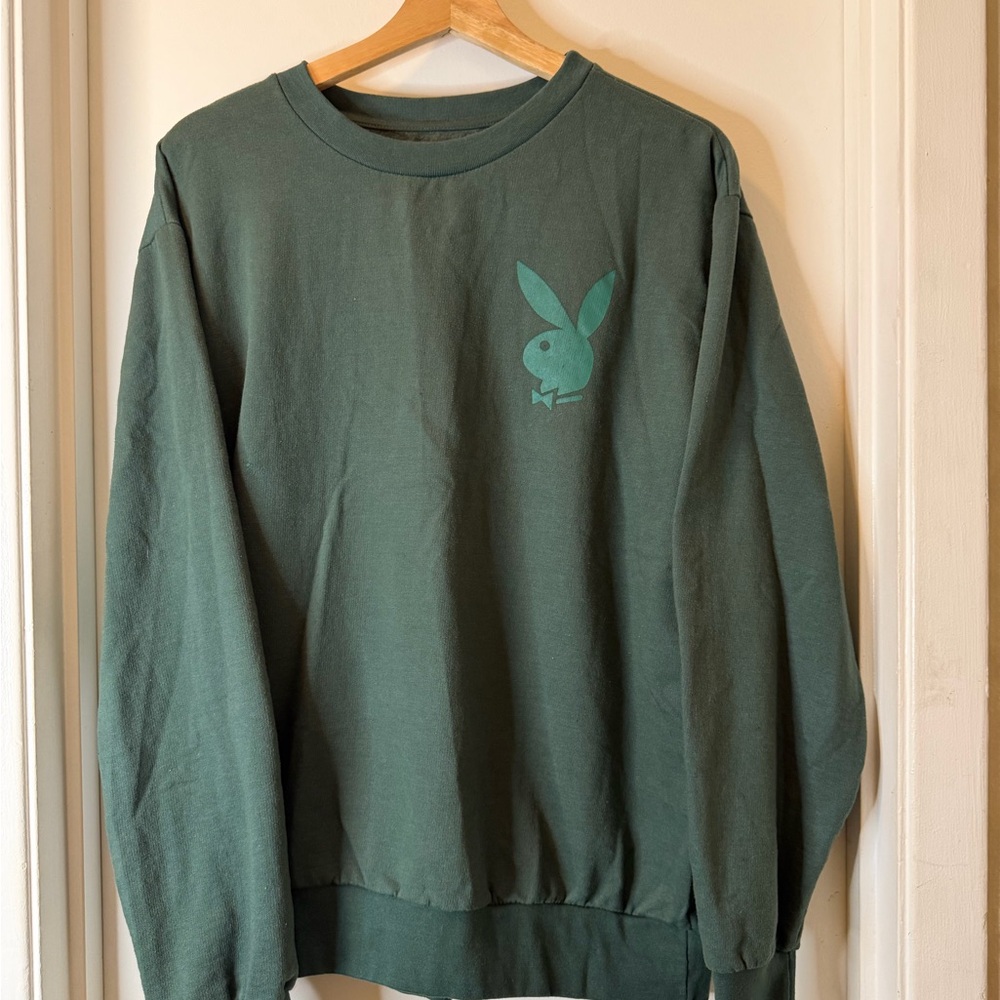 PLAYBOY Men's Crewneck Sweater in Forest Green